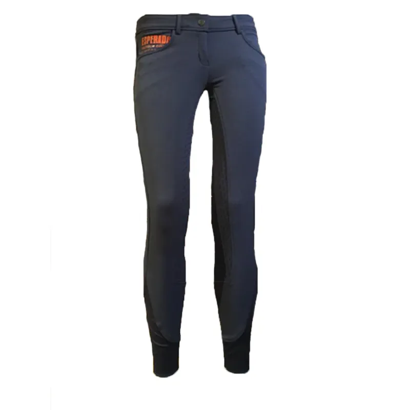 Esperado Dublin Ladies Knee Seat Grip Ladies Breeches - Grey/Orange